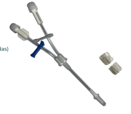 Extensor 2 Vias Clamp Luer Slip NEO com Tampas